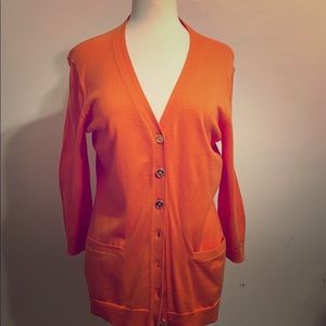 🐣💝2/$20 Ralph Lauren Orange 3/4 Sleeve Cardigan